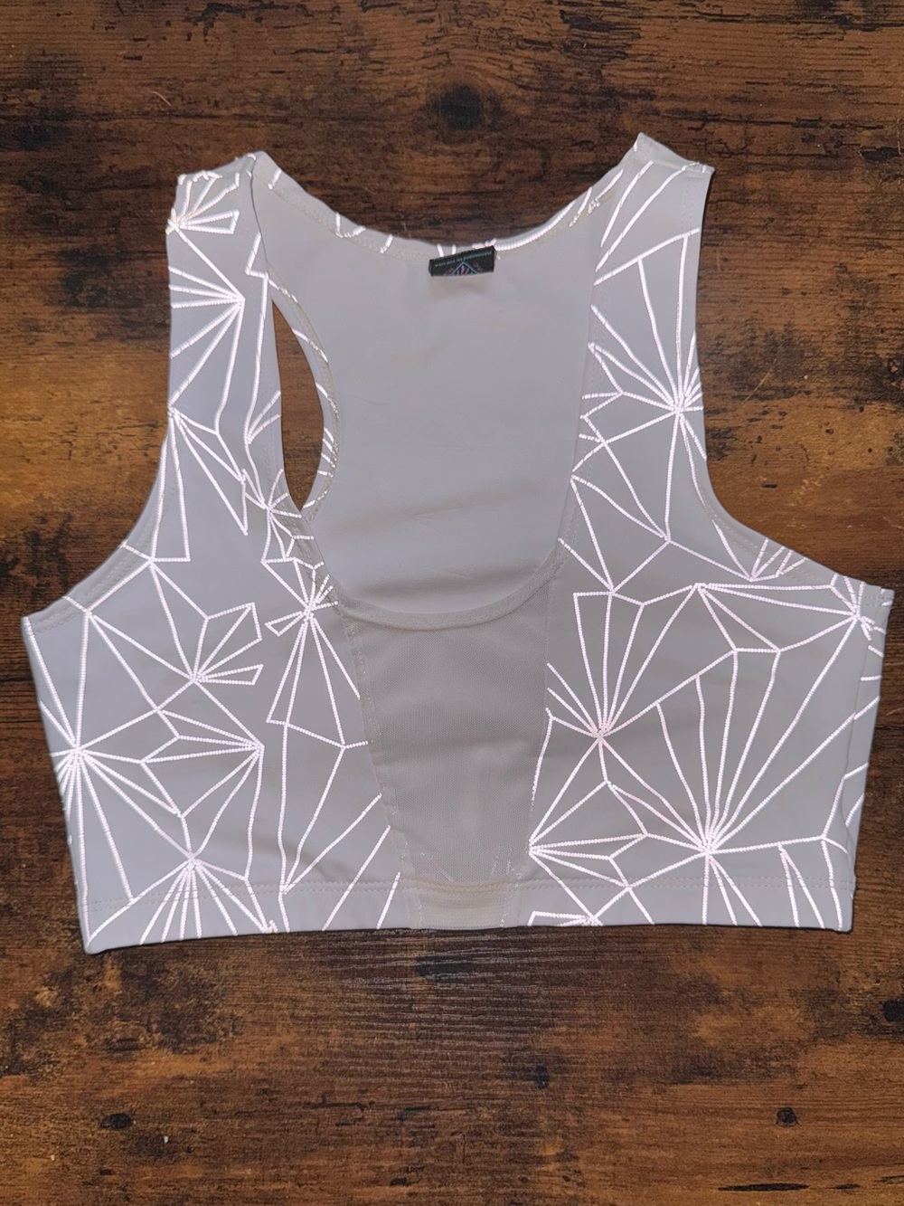 Reflective Gray Racerback Crop Top/Bra